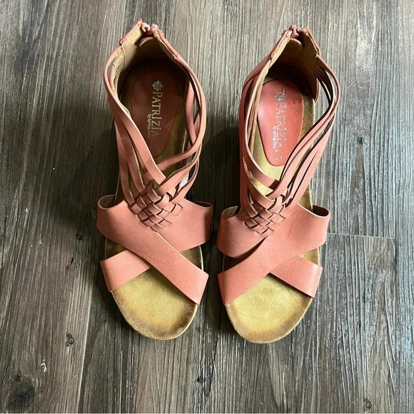 PATRIZIA by Spring Step Zarosi Wedge Sandals in Coral Leather 41 9.5/10 - Picture 2 of 9